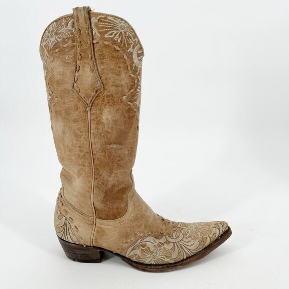 Old Gringo Erin Bone Cream Floral Embroidered Western Cowgirl Boot size 7 - Picture 3 of 14